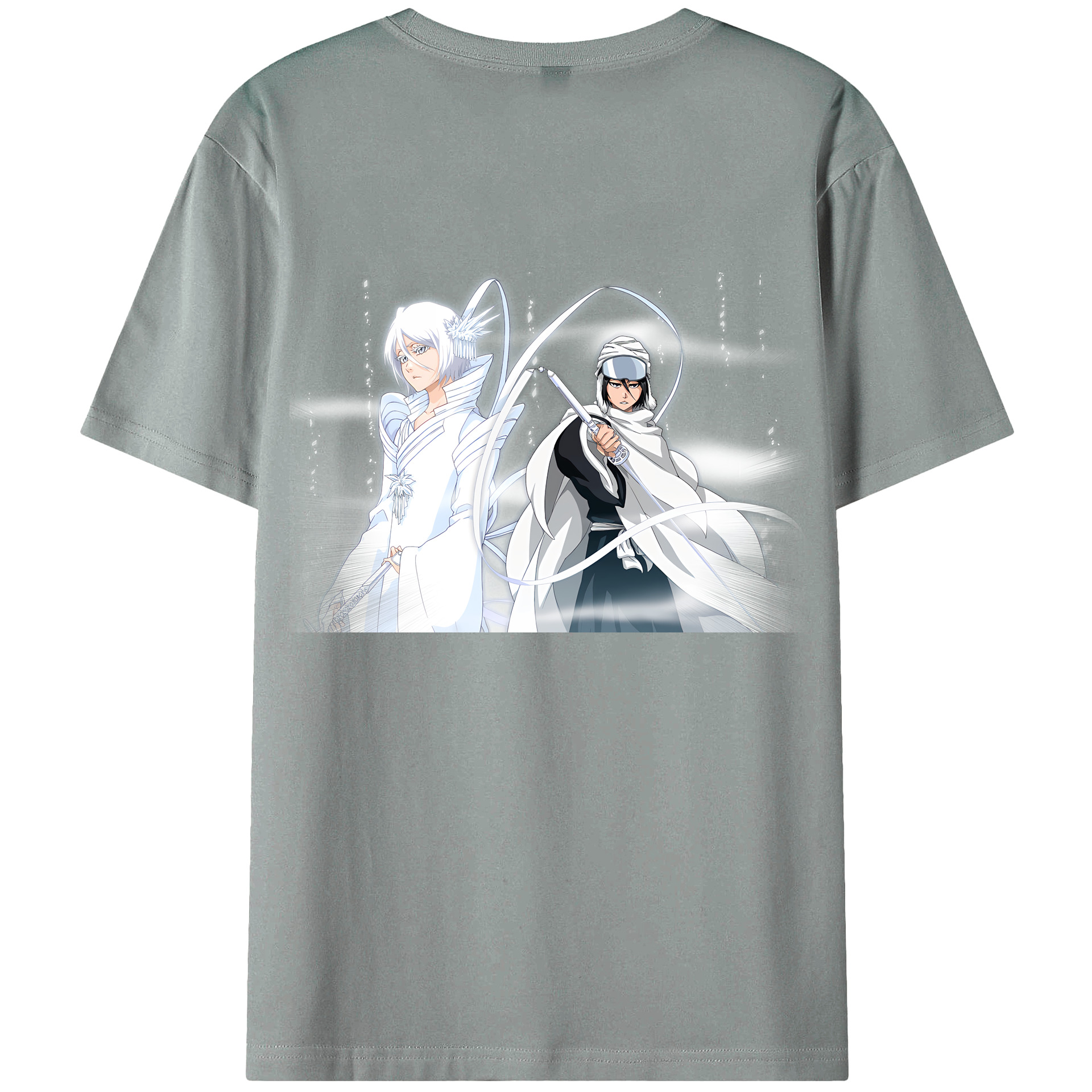 （画像用） ブリーチ 朽木ルキア BLEACH Kuchiki Rukia 綿100％ メンズ半袖Tシャツ（バックプリント） 通気性